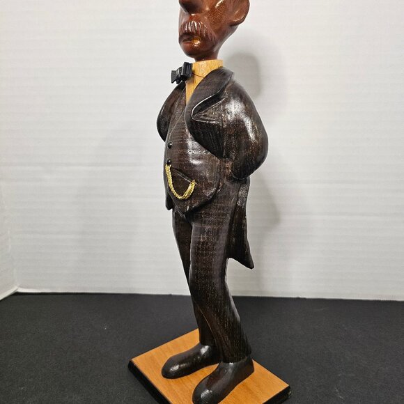 Rare Romer Mid-Century Hand Carved Wood Statue of Unnamed Man - Picture 4 of 9